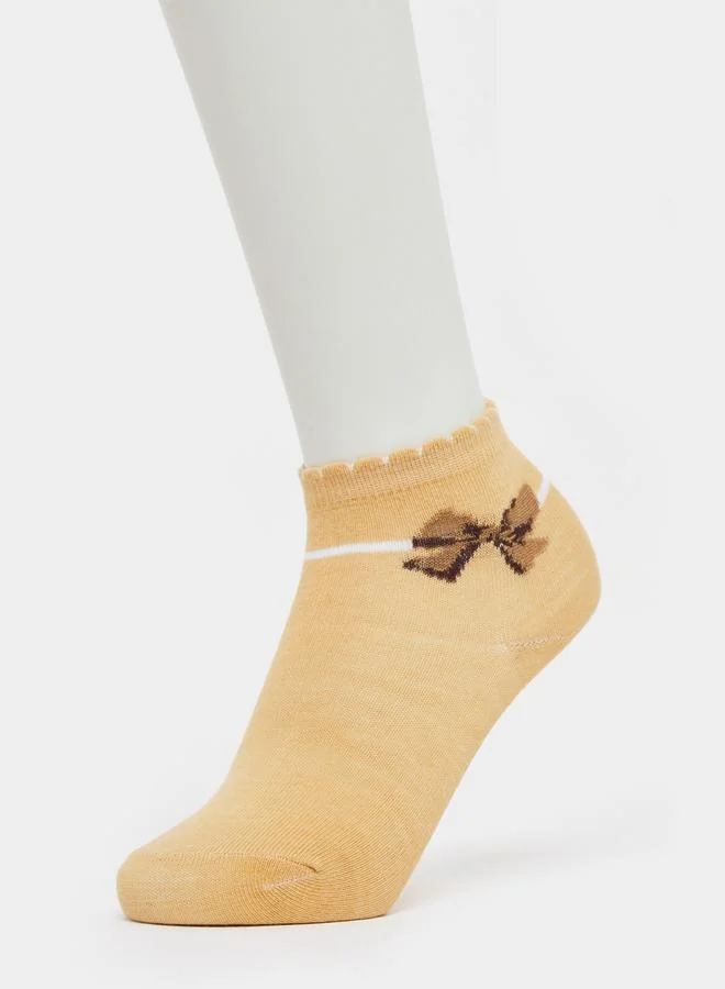 ستايلي مجموعة من 5 جوارب كاحل قطن